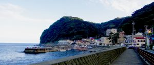 伊豆北川　温泉街・漁港の風景